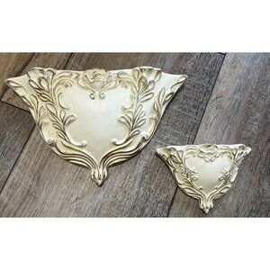 Vintage MCM Arnel's Ceramic Wall Planters Set Of 2 - Signed Decorative Floral De